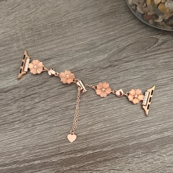 Floral Rose Gold Smartwatch Band - Picture 1 of 3